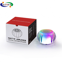 Haut-parleur portable mini en plastique transparent avec horloge, lampe d'ambiance RGB colorée en cristal pour haut-parleur