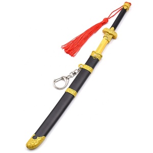 Famoso portachiavi modello di spada Mini Katana Anime con supporto in ABS e nappa le tombe perdute nero Katana modello di portachiavi per regalo - Product Image 4