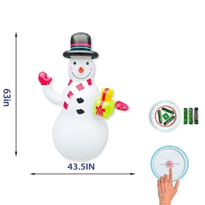 Adorno Navideño Inflable de PVC para Exteriores, Muñeco de Nieve con Luces LED, Bola Navideña, Juguetes de Navidad - Product Image 2