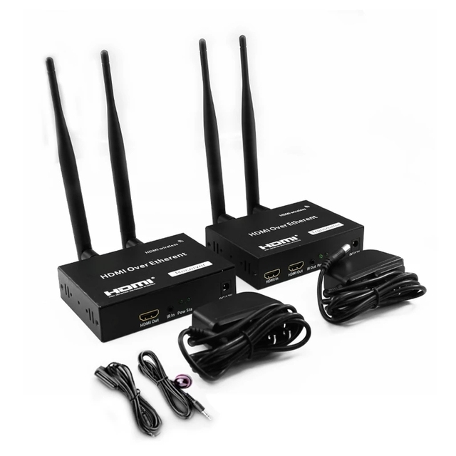 Wholesale Wireless 200m HDMI Extender Adapter Support 3D 1080P Video Digital Audio for Laptop Wireless HDMI Transmitter Receiver
