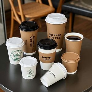 Gobelets en papier jetables à double paroi imperméables et isolés de 14,2 oz pour le thé, le café, le cappuccino et les boissons chaudes - Product Image 2