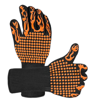 Disipación rápida del calor Cinco dedos Guantes para barbacoa Gel de sílice ignífugo Durable para fiestas al aire libre