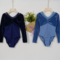 Vente chaude à la mode de haute qualité noir Spandex velours modeste une pièce string justaucorps pour danseuses filles
