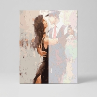 Kit de peinture par numéros, couple dansant romantique, peinture acrylique DIY pour adultes débutants, toile en lin 40x50cm
