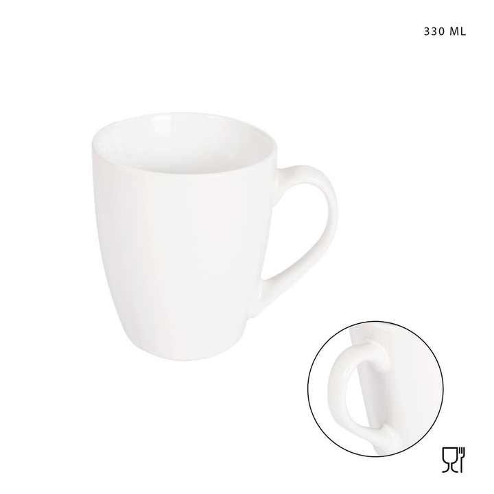 Ceramic mug with white handle 330 ml - Ceramic utensils