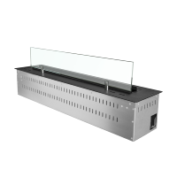 Cheminée électrique à flamme LED de 31 pouces avec télécommande WiFi Insert en acier de conception linéaire à vapeur 3D moderne pour une utilisation intérieure et extérieure