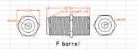 Conector de barril hembra tipo F YUXUN