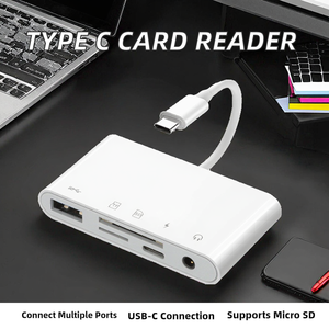 Lector de Tarjetas USB Tipo C USB 2.0 de 5-8 Puertos SD/TF/MicroSD, Cable de Transferencia de Datos para Smartphone, en Stock - Product Image 2