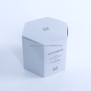 Caja de papel de crema para el cuidado de la piel con forma de hexágono ingenioso, embalaje plegable de papel de arte blanco personalizado con laminación mate - Product Image 2