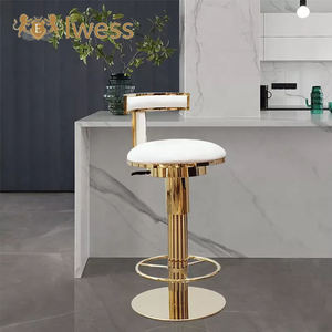 فيلا الحديثة وردة ذهبية بار البراز الفولاذ الوردي المخملية تصميم جلدية الذهب للبار الأبيض الحديثة للبار - Product Image 1