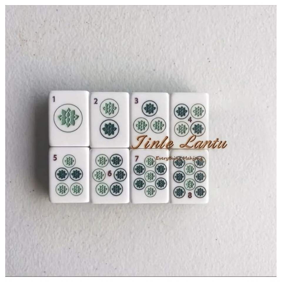 Luxury Modern Plants Theme Green American Mahjong Tiles Engraved 3 ...