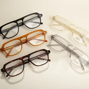 Neue Modelle Europa und Amerika Design Herren Damen Acetat-Optische Brillenrahmen Rezept Brillenrahmen