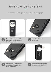 メカニカルミニキーパッドファイル電子キャビネット3デジタルコンビネーション隠しカムロングオフィスメタルデスク引き出しロック - Product Image 4