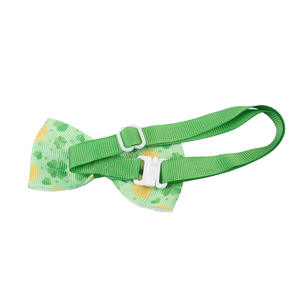 En stock: Collar elástico con lazo para mascotas (corbata de lazo) para gatos y perros pequeños - Trébol de cuatro hojas - Todas las estaciones - Festival Irlandés - Product Image 3