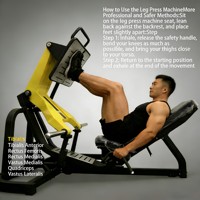Presse à jambes commerciale en acier à 45 degrés, charge de plaques 200 kg, équipement de musculation robuste pour salle de sport, centre de fitness, club