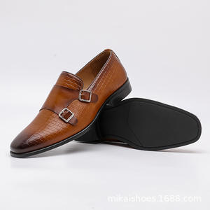 Luxurious Quality Italian-style Formal Wear Men's Leather Slip-On Oxford Handcrafted <b>Shoes</b> Wedding Embroidered Autumn Light - Product Image 3