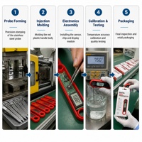 Thermomètre numérique pour viande, sonde en acier inoxydable 304, boîtier en plastique ABS, alimenté par piles, lecture instantanée, OEM, cuisine, barbecue, four, IP67