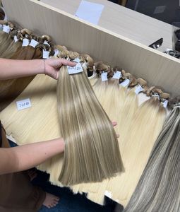 Extensión de cabello humano liso vietnamita cutícula alineada trama doble Color Piano punta plana cabello virgen - Product Image 5