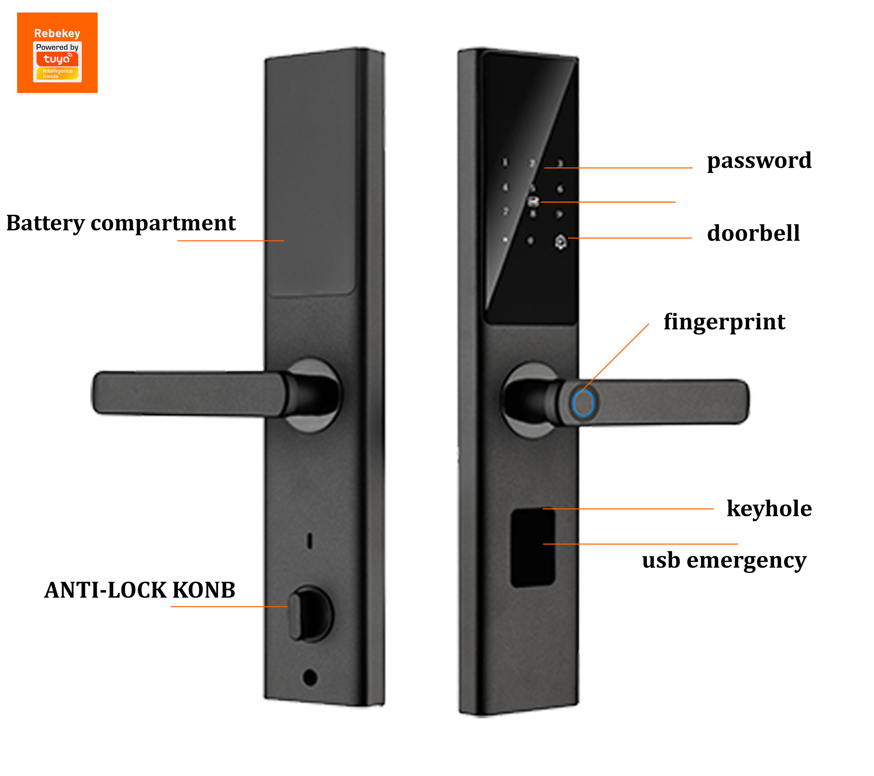 WIFI Fingerprint Tuya Smart Deadbolt Lock with Handle Digital Card Key Fully Automatic Smart Door Lock for Home Hotel · image 7