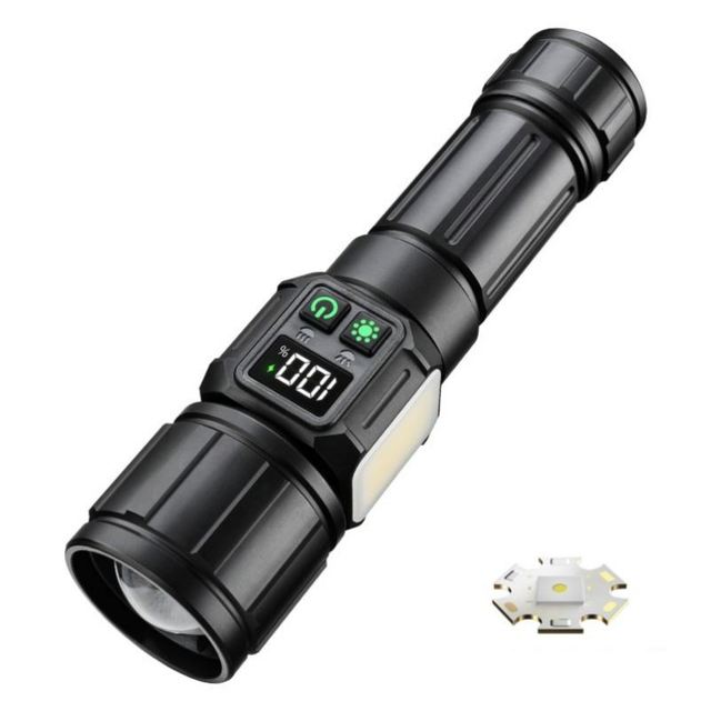 WOSEN Outdoor IP65 Waterproof 30W White Laser COB LED Flashlight 1000+ Lumens 400-500M Beam Distance Retractable Focus Digital