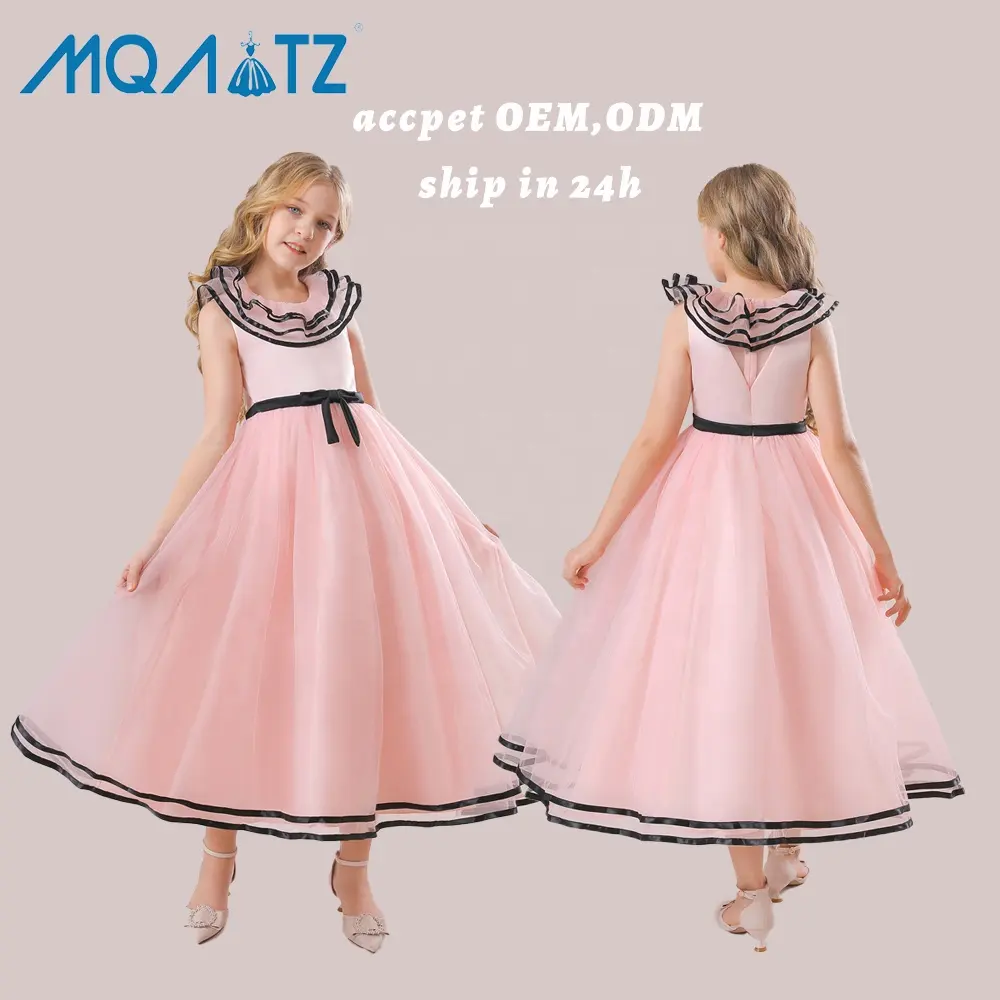 Meiqiai princess dress Long Prom Gown big girls Evening dress birthday pink 10 year kids dress