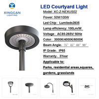 Lampadaire LED d'extérieur IP65 pour jardin, luminaire paysager, lampadaire à poteau, 50W 100W, aluminium, rond, éclairage de cour LED