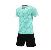 Seragam Sepak Bola Kustom Jersey Unisex Kerah Bulat Model Baru Patchwork Cetak Laser Seragam Tim Sepak Bola 100% Poliester Cepat Kering