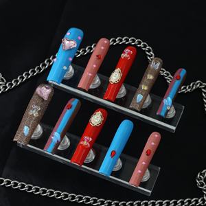 Faux ongles à presser faits main, extra longs, couvrants, motif étoile, en acrylique de luxe, prix d'usine en gros - Product Image 2