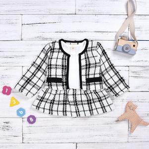 Kids Clothes Spring Autumn Toddler Baby Girls 2 Pcs Set Plaid Coat <b>Tutu</b> Dress Birthday Party Girls Clothing Sets - Product Image 2