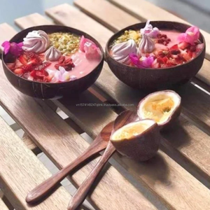 Juego de cuencos de cáscara de coco al por mayor caliente, cuencos naturales de laca hechos a mano, técnica ecológica y personalizada hecha en Vietnam - Product Image 3