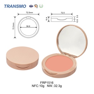 Wholesale 10g Plastic Pressed Powder Containers Custom Logo Empty Cosmetic Boxes Disposable PP <b>Blush</b> Packaging - Product Image 2
