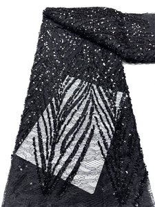 Tela de Encaje Francés de Lujo NI.AI Aso Ebi con Lentejuelas Bordadas, Tela de Encaje Decorativa con Lentejuelas para Bodas - Product Image 6