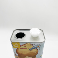 Boîtes de conserve rectangulaires de 2 litres pour huile d'arachide et d'olive Emballage métallique vide avec couvercle en plastique pour aliments en fer blanc