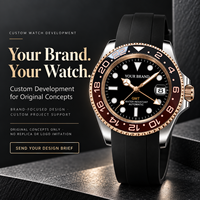 Montre mécanique personnalisée pour homme, montre NH34 GMT, verre saphir, acier inoxydable, montre mécanique avec logo de marque personnalisé