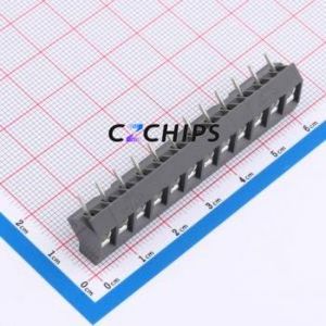 974-DS/12 Screw Terminal Block P=5mm Connector ( Construction: 1x12P )( Pitch: 5mm )( Color: Gray ) - Product Image 2