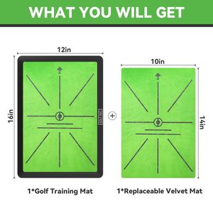 Tapete de Práctica de Golf para Interiores y Exteriores, para Entrenamiento de Chipping, Muestra del Trayectoria del Swing, Tapete de Impacto de Golf con Base de Goma - Product Image 4