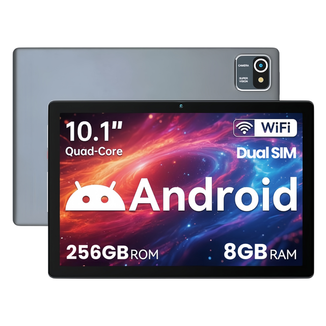 New 10Inch HD MTK Dual SIM Tablet QuadCore 12G+256GB Capacitive Touch Screen Android 14 Wi-Fi 5G GPS Kids Entertainment