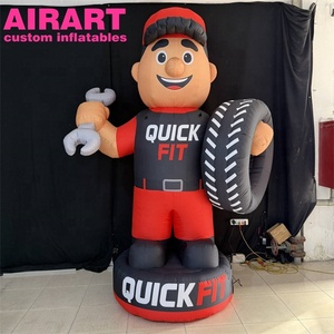 Mascotte Gonfiabile Personalizzata a Forma di Meccanico, Gigante Gonfiabile Pubblicitario da Esterno a Tema Riparatore con Chiave Inglese e Pneumatico - Product Image 2