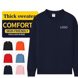 Sudadera de cuello redondo teñida en color liso para hombre, blanca, estilo urbano, con logo personalizado, para mujer, al por mayor - Product Image 3