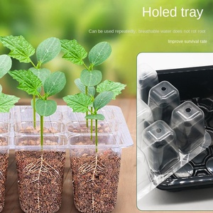 Kit de boîtes à <span class=keywords><strong>semis</strong></span> PET 12 alvéoles <span class=keywords><strong>pour</strong></span> culture transfrontalière, avec couvercle haut, outil de culture compact, trois pièces, durable, <span class=keywords><strong>pour</strong></span> la conservation de la chaleur et de l'humidité - Product Image 3