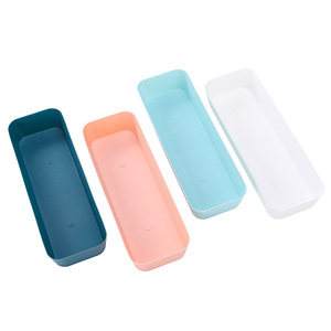 <b>Drawer</b> Organizer Boxes Rectangular Uncapped <b>Stackable</b> For Desk <b>Storage</b> White Pink Sky Blue Dark Blue - Product Image 5