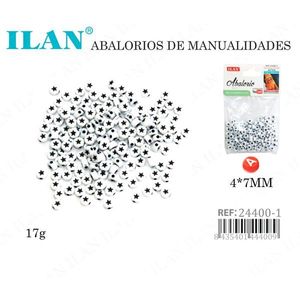 Ilan Abalorios Cuentas de Plástico en Forma de Estrella 4x7mm para Manualidades 17g - Product Image 1