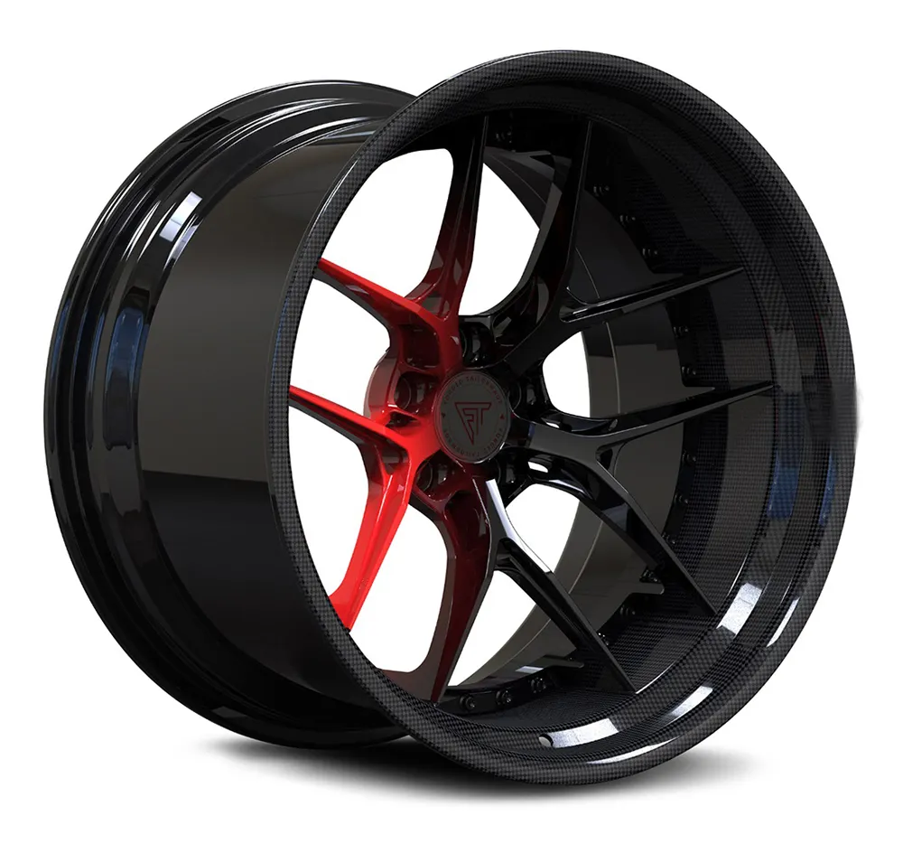 2 pieces Carbon Fiber Barrel Forged Alloy Rims Wheels 22*10J 5X108