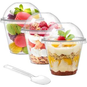 9oz nhỏ rõ ràng nhựa dùng một lần ly 90mm Đường kính nắp cho bữa tiệc Snack uống nước trái cây tráng miệng kem sa mạc phong cách bao bì - Product Image 5