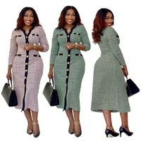 Nouvelle Collection : Ensemble Robe Professionnelle Automne Femme à Manches Longues et Col – Tenue de Bureau Élégante