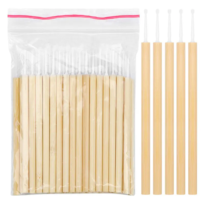 50pcs Disposable Swabs Bamboo Eyes Eyelash Cleaning Rods Make up Eyelash brush Cotton stick Cotton Stick Swab tool