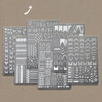 Plaque de tamponnage pour nail art TSZS en acier inoxydable, motifs dentelle, carreaux, étoiles, papillons, réutilisable, pour manucure en salon