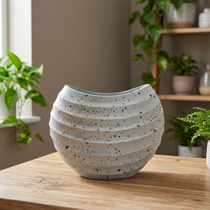 Modern Luxury Flower <b>Vase</b> Handmade Customized White <b>Stone</b> Finish Home <b>Decorative</b> Bulk Wholesale Easter Birthday Wide Mouth - Product Image 1