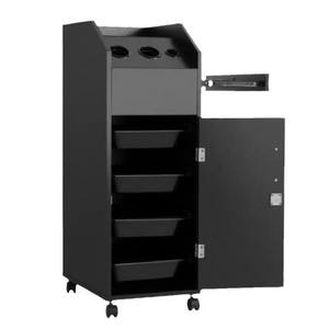 Modern Professional Locking Salon Trolley with 4 Wheels Wood Material for Commercial Use in Beauty Salons and Barber <b>Shops</b> - Product Image 6