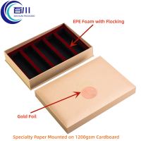 Caja de Regalo de Alta Gama con Papel Especial Impreso y Lámina Dorada, Caja Rígida de Cartón con Logotipo Personalizado y EPE para Productos de Té y Cosméticos